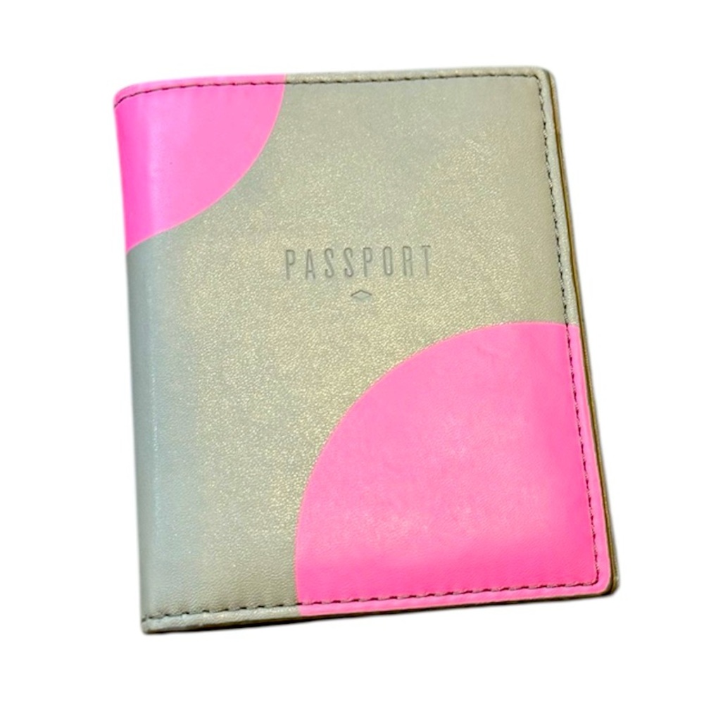 Fossil Pink and Gray Key Card Holder Modern Design BNWOT